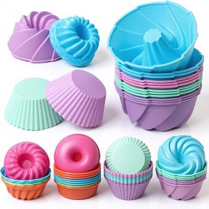 Set of silicone molds for cupcakes and desserts